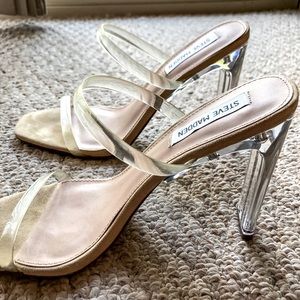 Steve Madden Clear Heels / 4” tall